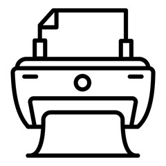 Poster - Home printer icon. Outline home printer vector icon for web design isolated on white background