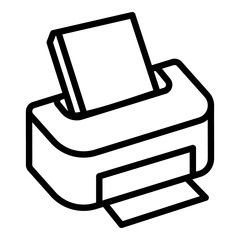 Poster - Printer icon. Outline printer vector icon for web design isolated on white background