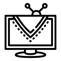 Poster - Modern tv set icon. Outline modern tv set vector icon for web design isolated on white background
