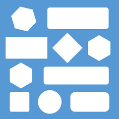 Wall Mural - white blank button. round square buttons. 3d vector buttons