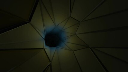 Poster - The camera flies through the tunnel in which there is a race of objects casting multi-colored light on the walls. Seamless loop.