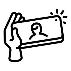 Poster - Selfie flash icon. Outline selfie flash vector icon for web design isolated on white background