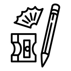 Poster - Pencil sharpener icon. Outline pencil sharpener vector icon for web design isolated on white background