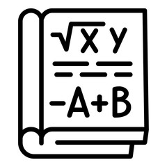 Poster - Mathematics book icon. Outline mathematics book vector icon for web design isolated on white background