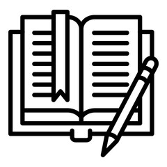 Poster - Open school book icon. Outline open school book vector icon for web design isolated on white background
