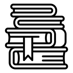 Poster - Library books stack icon. Outline library books stack vector icon for web design isolated on white background