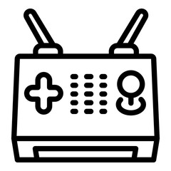 Poster - Drone joystick icon. Outline drone joystick vector icon for web design isolated on white background