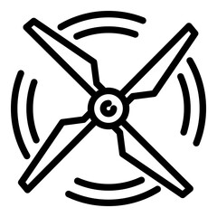 Poster - Rotation of drone propeller icon. Outline rotation of drone propeller vector icon for web design isolated on white background