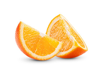 slice orange fruit on white background