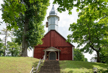 old wooden church turaida latvia