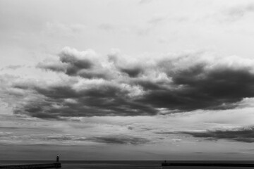 Wall Mural - storm clouds over lake