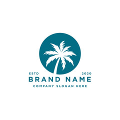 Wall Mural - coconut tree logo design vector illustration