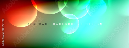 Fotomural Vector abstract background liquid bubble circles on fluid gradient with shadows and light effects