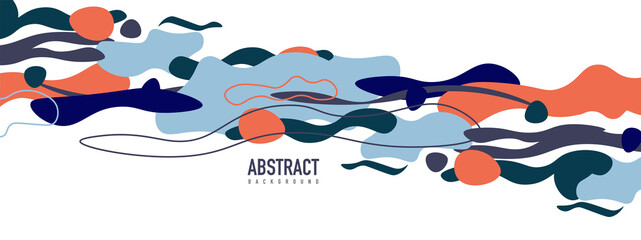 Trendy liquid style shapes abstract design, dynamic vector background for placards, brochures, posters, web landing pages, covers or banners