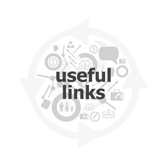 Poster - Text useful links on digital background. Information concept . Icon and button set