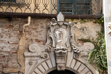 Detail Of The Facade Of The Church And Monastery Of San Michele In The Tuscan City Borgo In Pisa Italy