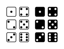 Game Dice Icons Set White Background Vector Illustration