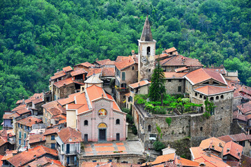 Sticker - apricale medieval village in the province of Imperia Italy