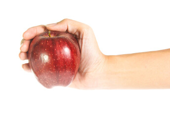 hand holding apple