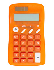 Wall Mural - Retro orange calculator simply with display