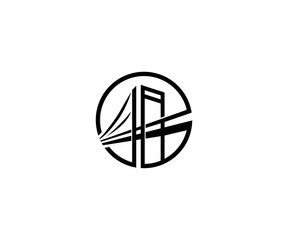 Wall Mural - Abstract bridge logo design template
