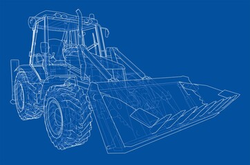 Poster - sketch of loading shovel with back actor