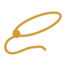 Golden Rope Woven In Frame. Vector Illustration