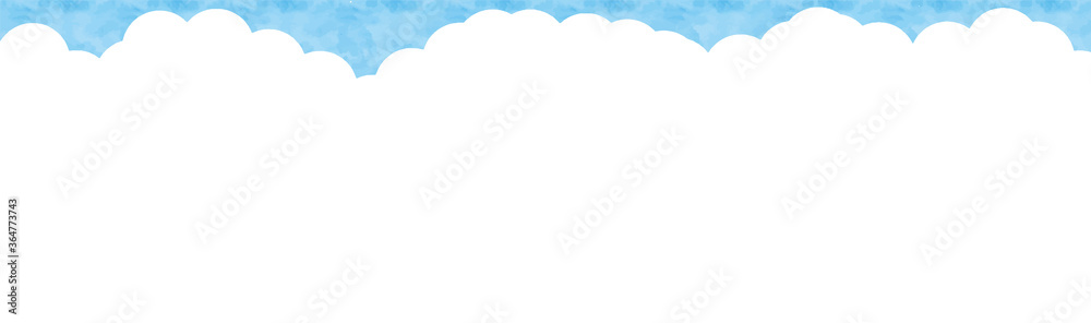 Photo Blinds 入道雲の背景 夏の空 青空 晴天 夏休み 空の背景 綺麗な空 水彩調 Nikkel Art