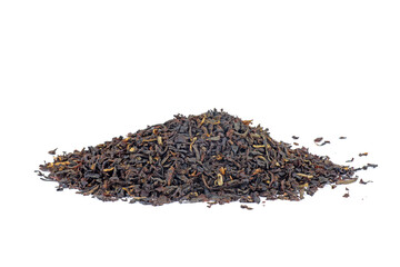 Wall Mural - Pile of black tea isolated on a white background