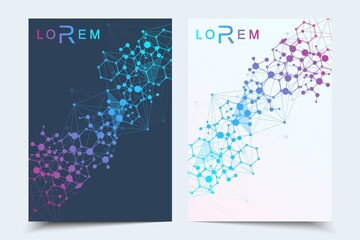 Canvas Print - vector templates for brochure magazine leaflet flyer cover booklet annual report. modern futuristic 