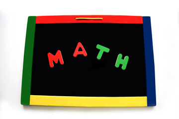Blocks Spell Math on Magnetic Board