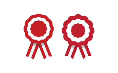 Peruvian cockade vector illustration. National symbol with Peru flag colors. Red and white rosette ribbon.