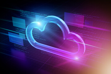 Poster - Cloud abstract background illustration - 3d rendering