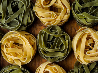 Wall Mural - Egg and spinach pasta nests