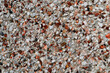 Close up shot of a pebble wall texture