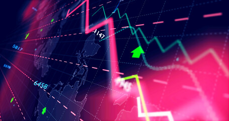 Growing up stock and business 3d chart illustration