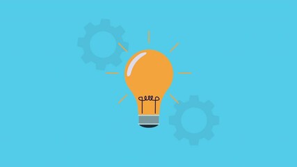 bulb and gears settings animated