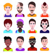© Sky - User avatars, avatars with faces and heads for social network ( Male and female faces )