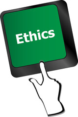 Poster - ethics concept on the modern computer keyboard key