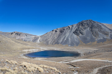 Nevado de toluca crater with clear sky