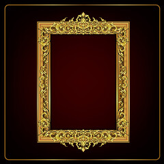 Fototapete - Classical decorative elements in baroque style. Holiday decor frame gold elements isolated