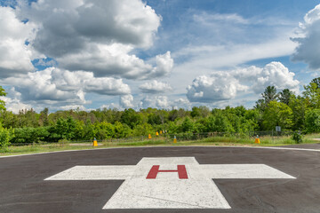 Helicopter landing emergency services landscape