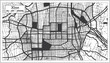 Xian China City Map in Black and White Color in Retro Style. Outline Map.