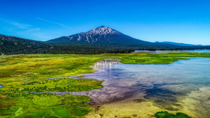 Wall Mural - Aerial view of Mount Bachelor near Bend, Oregon in the summertime.