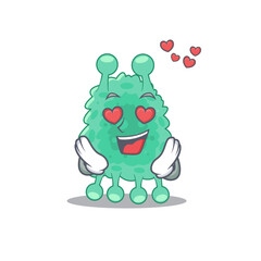 Sticker - Romantic azotobacter vinelandii cartoon character has a falling in love eyes