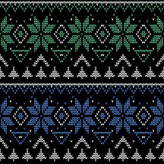 Canvas Print - Seamless ornament knitted sweater stitch pattern