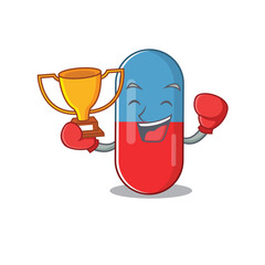 Sticker - Fabulous boxing winner of pills drug caricature design style