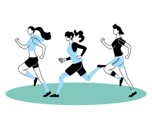 Sticker - women in sportswear for running