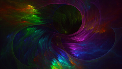 Poster - 3d rendering abstract multicolor fractal light background