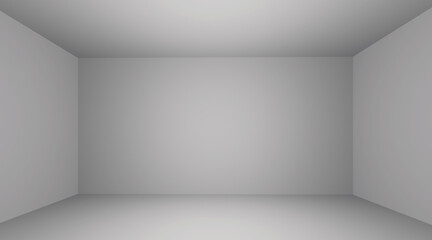 Poster - Room space background. Front view of empty room with soft light illumination. 3d interior rendering.